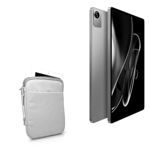 BoxWave Case Compatible with Realme Pad X - Quilted Carrying Bag, Soft Synthetic Leather Cover w/Diamond Design - Cool Grey