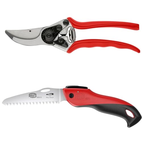 FELCO Set mit Gartenschere FELCO 11 und Klappsäge 601, Unverzichtbare Werkzeuge für Gartenarbeit, präzises Schneiden und Rebschnitt
