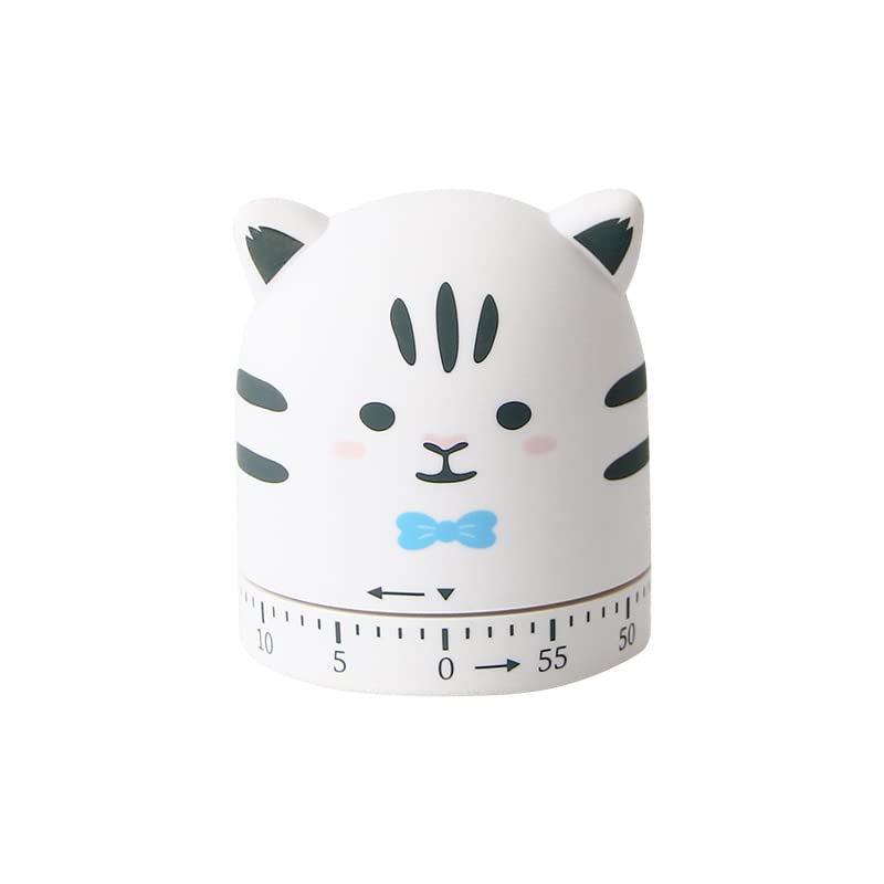 Red Dollar Mechanical Kitchen Timer, 60-Minute Wind Up Dial Rotating Countdown Egg Reminder No Batteries Loud Ring Cute Time Management for Cooking Valentine's Day Spring Gift (Beige)