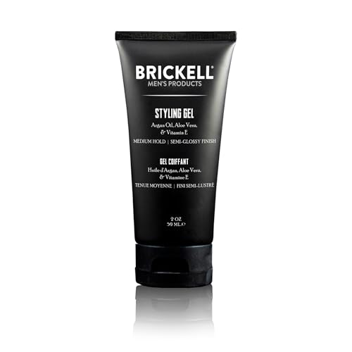 Brickell Men's Styling Hair Gel, Natural and Organic, All Day Hold for Glossy Style, 59ml, Naturally Scented