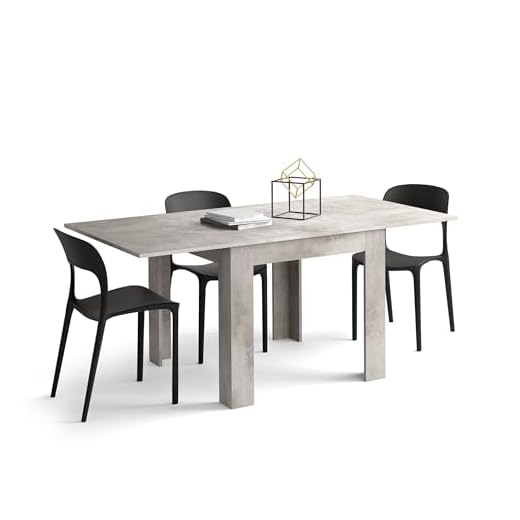 Mobili Fiver, Square extendable dining table, Eldorado, 90x(180) x90 cm, Concrete Effect, Grey, Made In Italy 31 Mobili Fiver, Square extendable dining table, Eldorado, 90x(180) x90 cm, Concrete Effect, Grey, Made In Italy