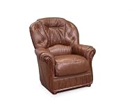 Vente-unique - Fauteuil 100% Cuir de Buffle Marron Daphne