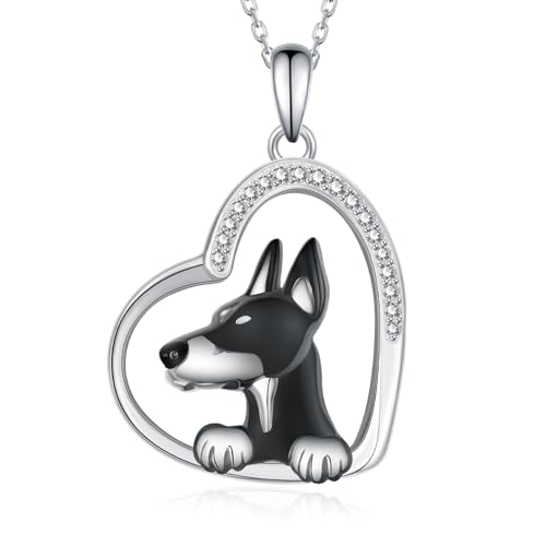 Shih Tzu/Yorkie/Doberman/Black Pug/Dachshund/Boston Terrier/German Shepherd/Dalmatian/Capybara/Necklace 925 Sterling Silver Dog Necklace for Women Cute Animal Dog Jewelry Gifts for Women
