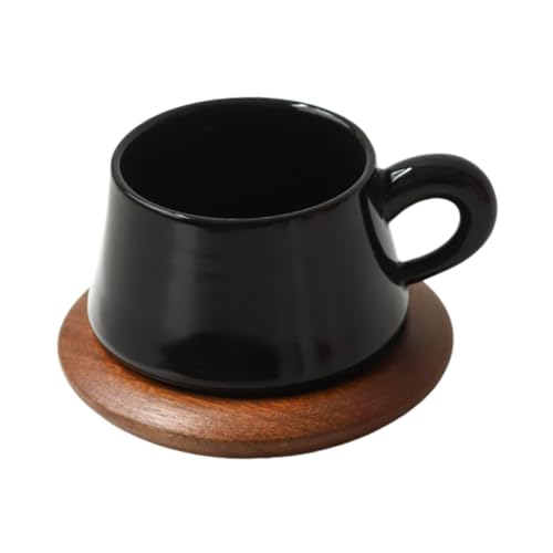 YWJLQH Taza de Café de Cerámica con Platillo, Ideal para La Hora del Té de, Moca
