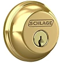 SCHLAGE B62N505 Deadbolt, Keyed 2 Sides, Bright Brass
