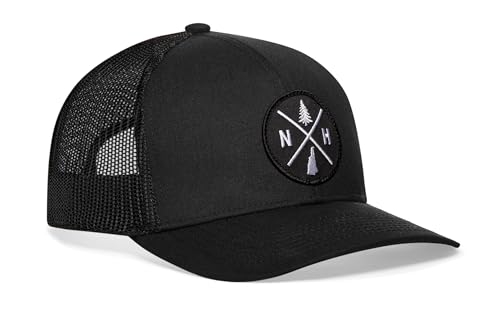 Image of HAKA State City Trucker Hat for Men & Women, Adjustable Baseball Hat, Mesh Snapback, Sturdy Outdoor Black Golf Hat