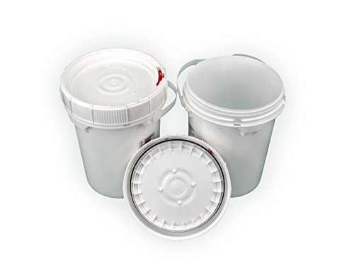 Screw Top Life Latch 90 mil Bucket - 5 Gallon, White Lid - 2 Pack