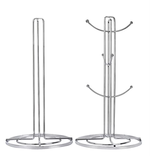 Royal Cuisine, Accents Küchenrollenhalter und Becherbaum, Roségold, 14 x 14 x 35 cm (Silber) Cover