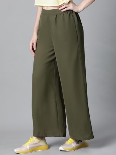 Image of oxolloxo Women Plain Elasticated Staright Flare Pant