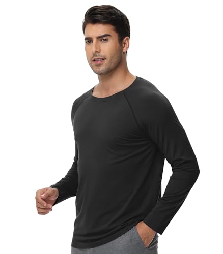 WiWi Men's Long Sleeve Tees Moisture Wicking Athletic Shirts Viscose from Bamboo Lightweight Fishing Crew Neck T-Shirt S-XXL2