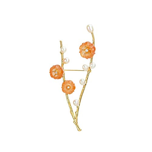 Broche de Noël pour dames bijou perle et agate à offrir