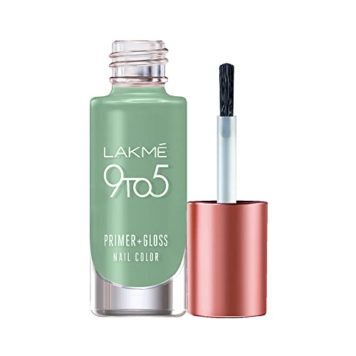 Lakme 9 to 5 Primer + Gloss Nail Colour, GreenPistachio, 6ml