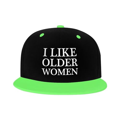 I Like Older Women Flat Brim Hat Child Fashion Hip Hop Adjustable Flat Bill Hat Red2