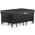 Velway Patio Furniture Cover Waterproof - 420D Heavy Duty Outdoor Furniture Cover with Buckles & Air Vent, Windproof Patio Covers for Rectangular Table Chair Set 74"Lx47"Wx28"H