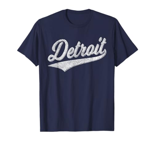 Detroit Varsity Script Classic Sports Jersey Style T-Shirt