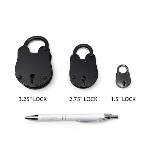 Image of Nautical Cove Antique Solid Iron Lock with Skeleton Keys - Pirate Treasure Lock (Mini 1.5 inch)