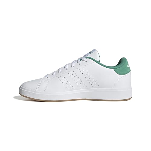adidas Homme Advantage Base 2.0 Shoes, FTWR White/FTWR White/Semi Court Green, 44 2/3 EU
