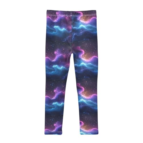 Boccsty Galaxy Stars Blue Purple Girls Leggings Kids Yoga Pants Dance Active Tights 4T2