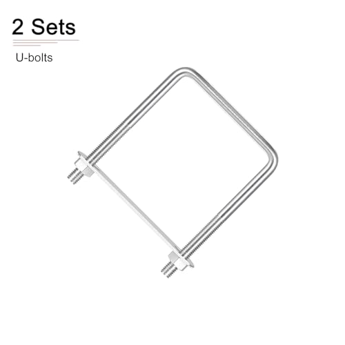 Image of DTGN M8x75x110mm(ThreadxWxL) Square U Bolt - 2Pack - Good for Trailer Pipe Replacement Parts - 304 Stainless Steel U Shape Bolts