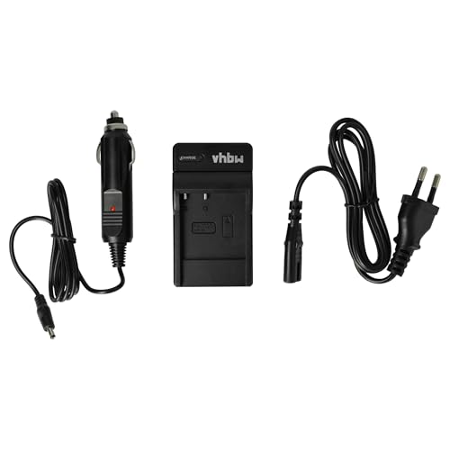 vhbw Chargeur Compatible avec Lidl/Silvercrest SCAW 5.00B2 caméra caméscope Action-cam + câble de Voiture + témoin de Charge 4,2 V