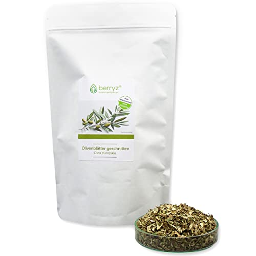 berryz Hojas de olivo en rodajas de té | hojas de oliva cortadas | Té de hojas de olivo sueltas | Para el té cosmético extracto de hoja de olivo 100% vegano