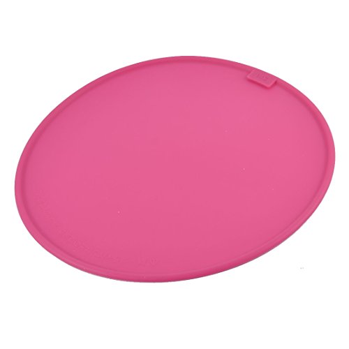 Ruilogod Tavole da tavola rotonda in silicone tavola antiscivolo resistente al calore tazza fucsia