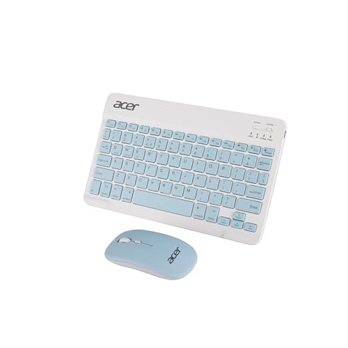 Image of Acer Nano Pad Rechargeable Bluetooth Keyboard & Mouse Combo, 3 DPI Upto 1200 DPI, 78 Keys Anti Slip Back, Ultra Thin Design for Tablet, Laptop, Mobile, 10m Working Distance, Scissor Footed (Blue)