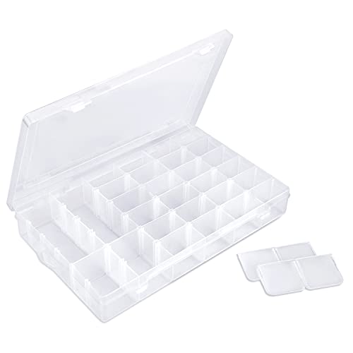 Image of Nail Organizer Storage Box 36 Grids, Rhinestone Container Clear, Acrylic Press Fake Nail Tip Craft Art Accessories Plastic Empty Case, Display Holder for Jewelry Diamond Charms Gem Bead Polish