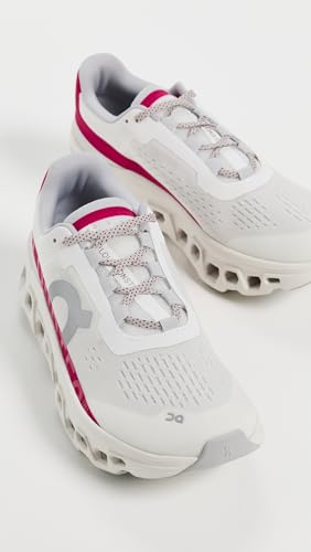 Image of On Women's Cloudmonster Sneakers, Ivory /Grenadine, 7.5 Medium US