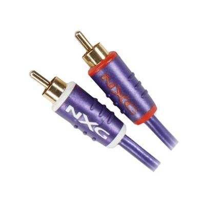Cable de audio 2 x RCA NXS-0204 de 4 metros en color violeta para conexiones de sonido