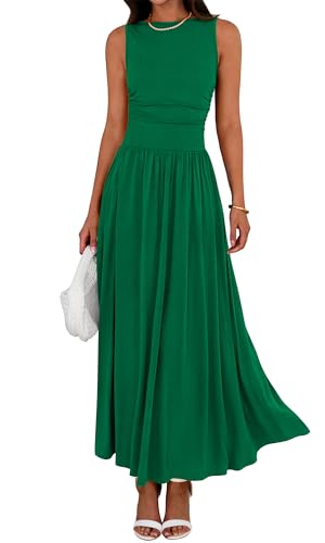 Comfortable Maxi Dresses Flowy Sleeveless Vacation 17 comfortable maxi dresses - green