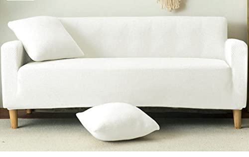 Housse de canapé extensible antidérapante blanche 4 places 300cm - 2