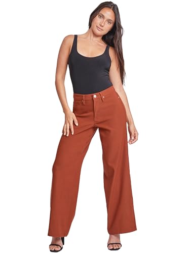 YMI Women's Hyperstretch Forever Color High Rise Wide Leg Pants4