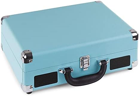 Fenton RP115B Record Player Bluetooth Turntable with Built-In Speakers USB Vinyl MP3 Converter 3-Speed LP Blue