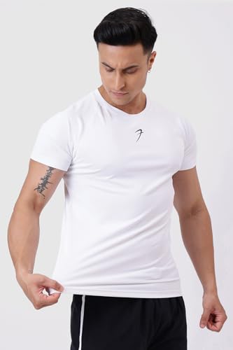 Image of FUAARK Grain Men's Slim Fit Heavyweight Stretchable Raglan Sleeves Gym & Workout Tshirt