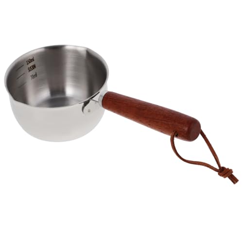 Wakauto Stainless Steel Mini Saucepan with Handle Small Oil Heating Pot for Butter Melting Stir Frying Boiling Energy Efficient Easy to Clean Multi Functional Cooking Pan for Home Use