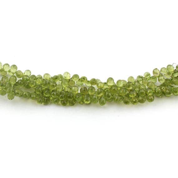 Peridot tear drop beads 6mmx4mm pour la création de bijoux artisanaux de haute précision