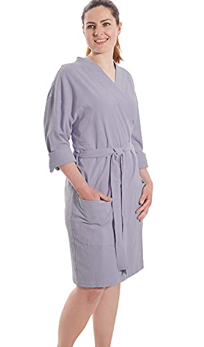 jilda-tex Damen Bademantel Kimono Stone-Washed Renforce Lissabon 100%...