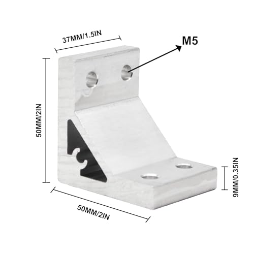 Image of 12 pcs 2040 Corner Bracket Angle Silver 2040 Aluminum Extrusion Hardware T-Slot Accessories V-Slotted with T Nuts and Screws for 2040 Aluminum Profile 3D Printer Frame Parts