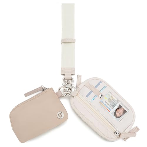 Image of Wallet Wristlet for Women, RFID Wallet Keychain with Dual Pocket | Nylon Wristlet Wallet with Coin Purse, ID Window, Card Holder and Small Wallet Design