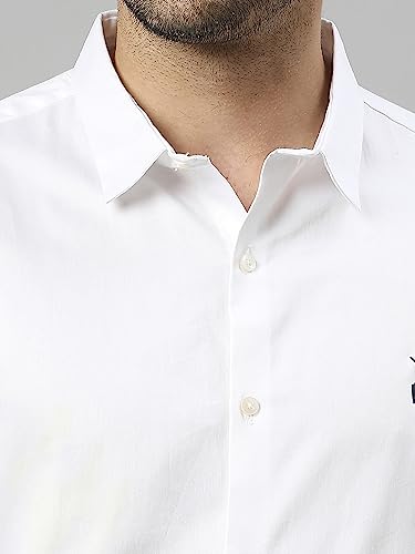Image of Thomas Scott Men's | Solid | Full Sleeve | Slim Fit | Cotton Blend | Spread Collar | Casual Shirt
