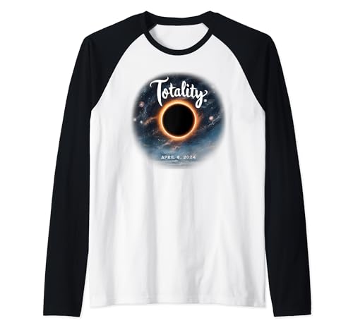 Art Solar Eclipse 2024 Totality 8 Aprile Uomini Donne Bambini Maglia con Maniche Raglan