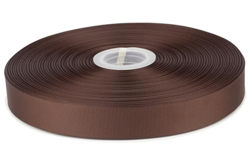 Tekdeere 1 inch Solid Brown Grosgrain Ribbon 100 Yards, Perfect for Gift Wrapping, Crafts, Bows Making, Sewing, Wreaths, Hair Accessories and Wedding Decoration