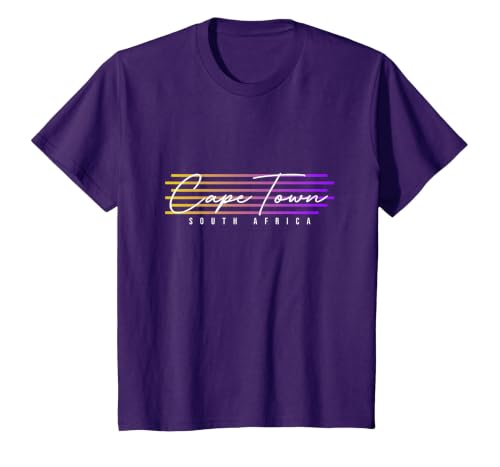 Cape Town South Africa Souvenir T-Shirt, Youth, Purple, Medium