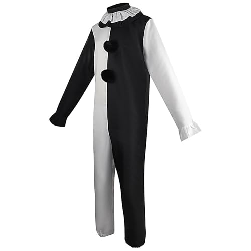 TQEBWUS 153 cm Art The Clo-wn Costume Cosplay, Terrifier Clo-wn Cosplay Bodysuit/vestito, Halloween spaventoso Kil-ler Clo-wn tuta Outfits Halloween Carnevale Horror Suit Set per uomo donna - Stile
