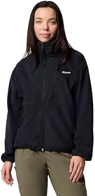Columbia Women's Sequoia Grove Full Zip Fleece Jacket – Black, Medium