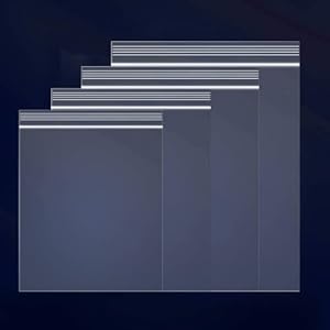 12" x 15", 12" x 18", 13" x 15", 14" x 20" (100 CT each) 2 Mil Clear Plastic Reclosable Zip Poly Bags with Resealable Lock Seal Zipper Large
