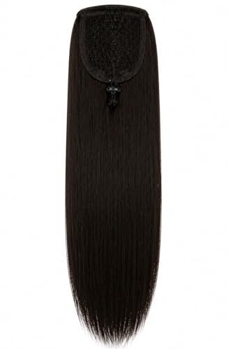Coleta Postiza Marrón Oscuro 70cm Sintética Premium - Maison Pony - Extensión de pelo con clip, Resistente al calor hasta 150º