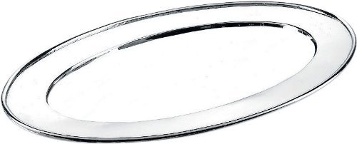 ❤ Crazy Deals Alessi 45 cm Oval Serving Plate in Steel Mat with Mirror Polished Edge