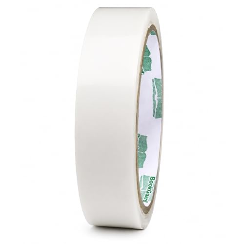 BookGuard Clear Book Repair Tape, Book Binding Tape 1 Inch x 15 Yards, Ultra Clear Low-Glare...